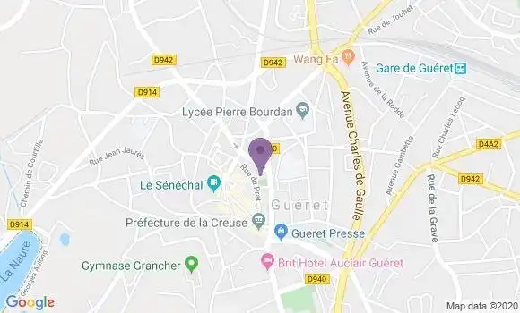 Localisation Crédit Agricole Agence de Guéret Carnot