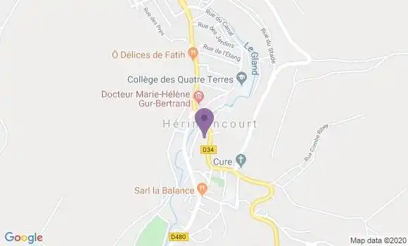 Localisation Crédit Agricole Agence de Hérimoncourt