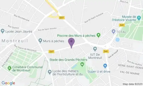 Localisation Crédit Agricole Agence de Vincennes