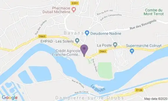 Localisation Crédit Agricole Agence de Bavans