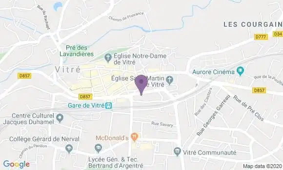 Localisation Crédit Agricole Agence de Vitré