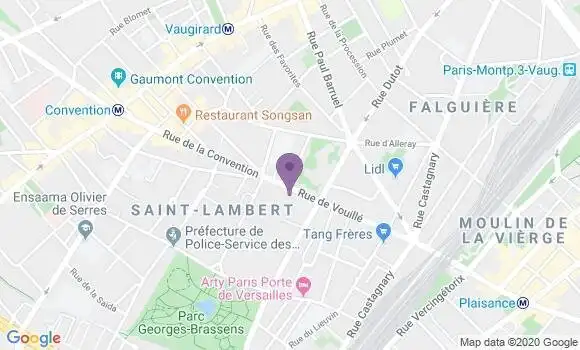 Localisation Crédit Agricole Agence de Paris Brancion