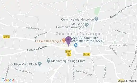 Localisation Crédit Agricole Agence de Cournon d