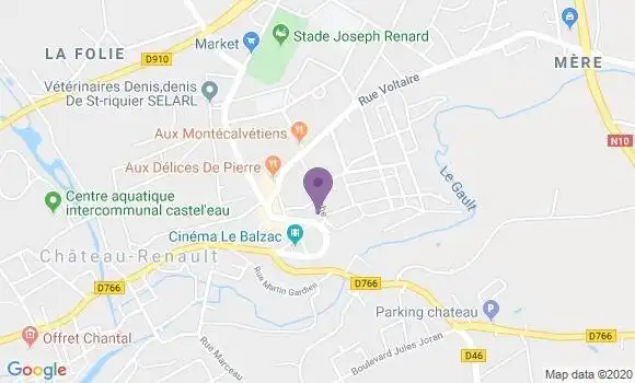 Localisation Crédit Agricole Agence de Château Renault