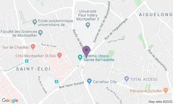 Localisation LCL Agence de Montpellier Paul Valéry