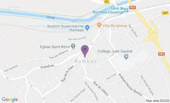 Localisation Crédit Agricole Agence de Rombas