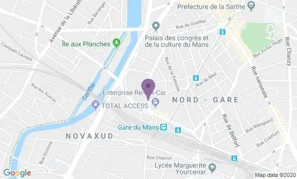 Localisation Crédit Agricole Agence de Le Mans Gare
