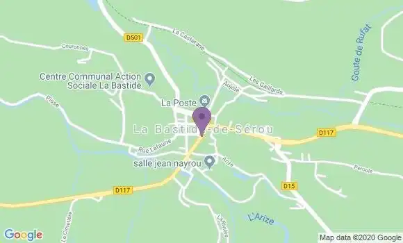 Localisation Crédit Agricole Agence de La Bastide de Sérou