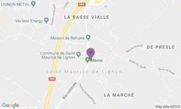 Localisation Crédit Agricole Agence de Saint Maurice de Lignon