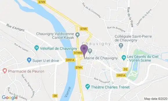 Localisation Crédit Agricole Agence de Chauvigny