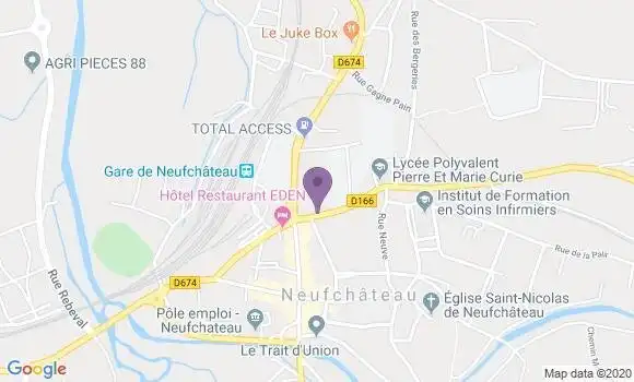 Localisation Crédit Agricole Agence de Neufchâteau