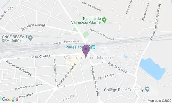 Localisation Crédit Agricole Agence de Vaires sur Marne