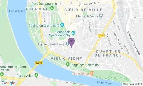 Localisation Crédit Agricole Agence de Vichy Place d