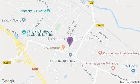 Localisation Crédit Agricole Agence de Jonchery sur Vesle