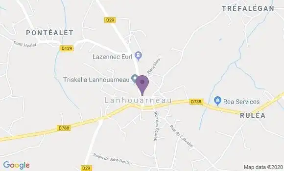 Localisation Crédit Agricole Agence de Plounévez Lochrist