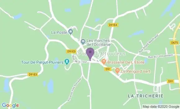 Localisation Crédit Agricole Agence de Piégut Pluviers