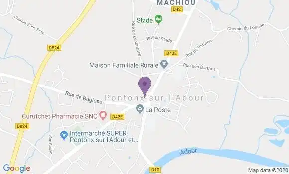 Localisation Crédit Agricole Agence de Pontonx sur l