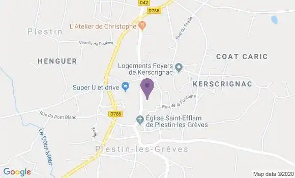 Localisation Crédit Agricole Agence de Plestin les Grèves
