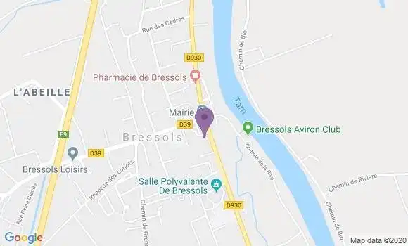 Localisation Crédit Agricole Agence de Bressols
