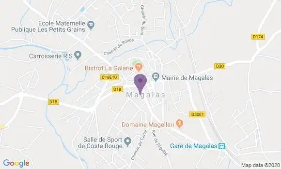 Localisation Crédit Agricole Agence de Magalas