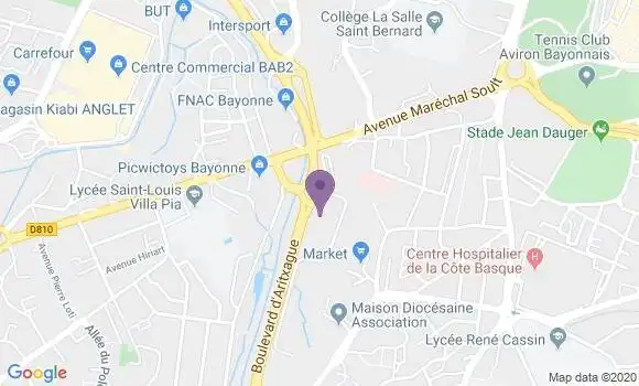 Localisation Crédit Agricole Agence de Bayonne Entreprises