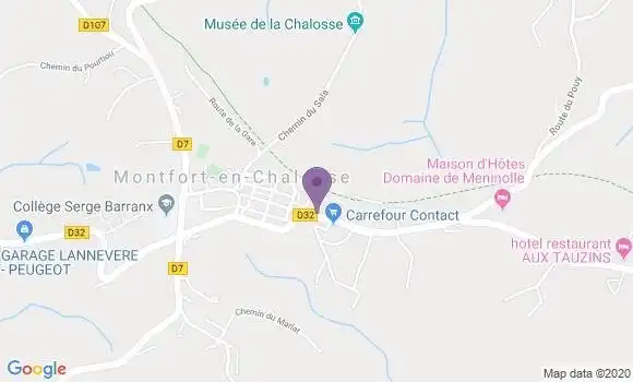 Localisation Crédit Agricole Agence de Montfort en Chalosse