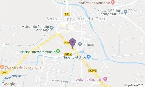 Localisation Crédit Agricole Agence de Saint Hippolyte du Fort