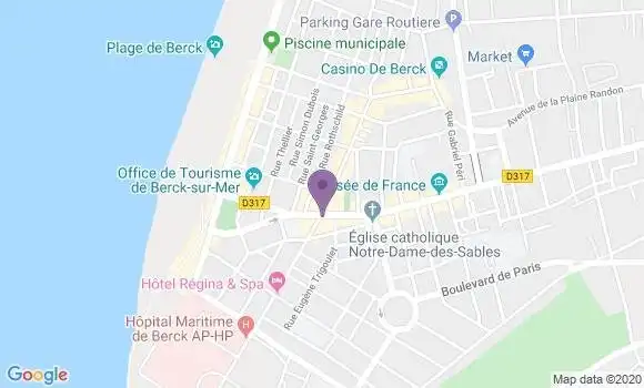 Localisation LCL Agence de Berck Plage