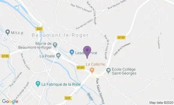 Localisation Crédit Agricole Agence de Beaumont le Roger
