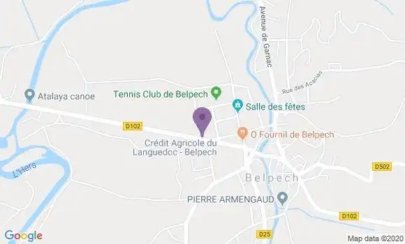 Localisation Crédit Agricole Agence de Belpech