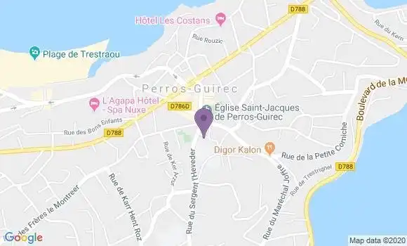 Localisation Crédit Agricole Agence de Perros Guirec