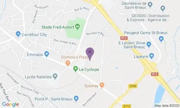 Localisation Crédit Agricole Agence de Saint Brieuc Beaufeuillage