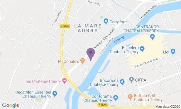 Localisation Crédit Agricole Agence de Château Thierry