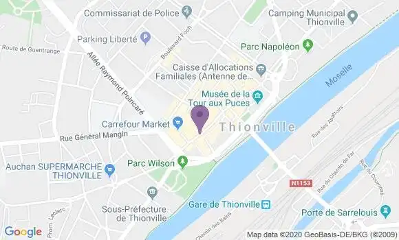 Localisation Crédit Agricole Agence de Thionville