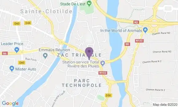 Localisation Crédit Agricole Agence de Sainte Clotilde Technopole