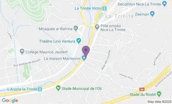Localisation LCL Agence de La Trinité
