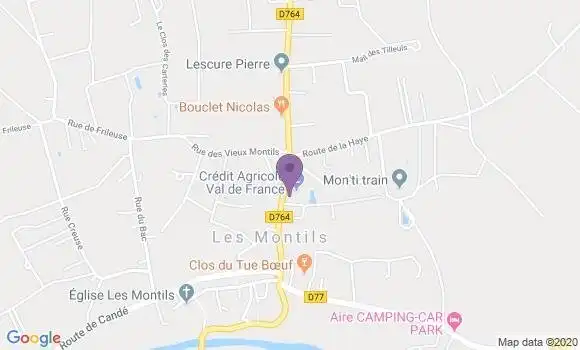 Localisation Crédit Agricole Agence de Les Montils