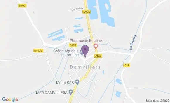 Localisation Crédit Agricole Agence de Damvillers