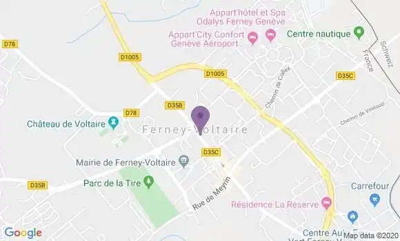 Localisation LCL Agence de Ferney Voltaire