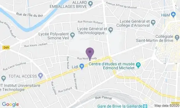 Localisation Crédit Agricole Agence de Brive Pierre Semard