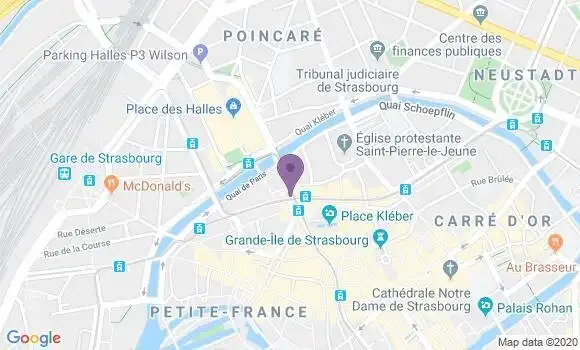 Localisation Crédit Agricole Agence de Strasbourg Homme de Fer