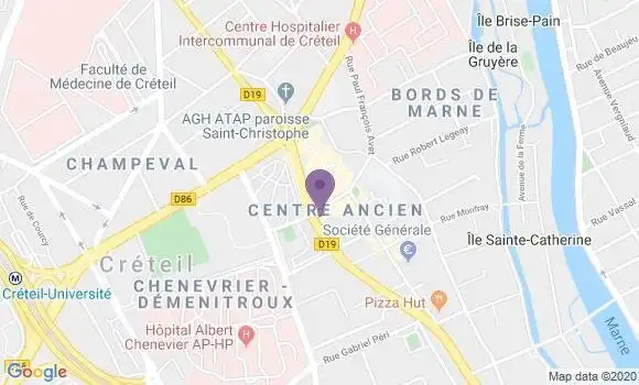 Localisation Crédit Agricole Agence de Créteil