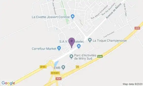 Localisation Crédit Agricole Agence de Witry lès Reims