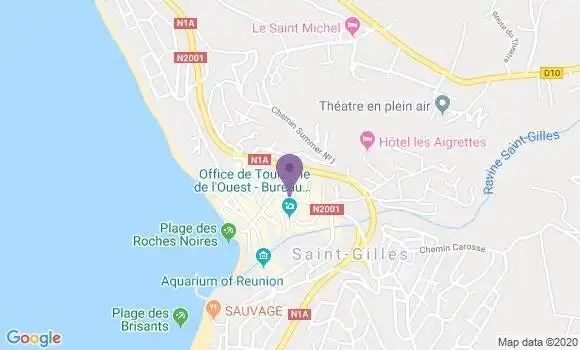 Localisation Crédit Agricole Agence de Saint Gilles les Bains