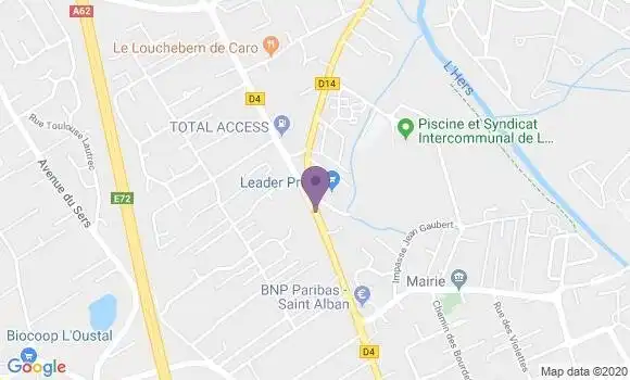 Localisation Crédit Agricole Agence de Saint Alban Professionnelles