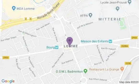 Localisation Crédit Agricole Agence de Lomme Bourg