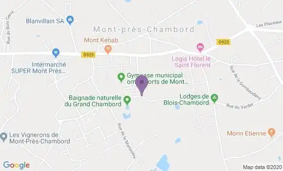 Localisation Crédit Agricole Agence de Mont près Chambord