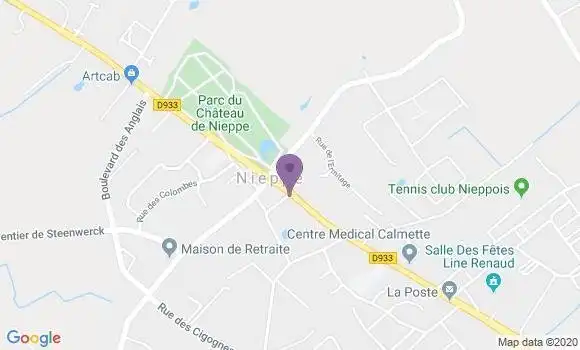 Localisation Crédit Agricole Agence de Nieppe