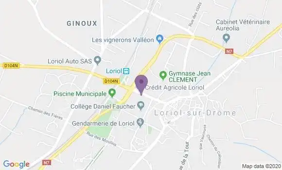 Localisation Crédit Agricole Agence de Loriol