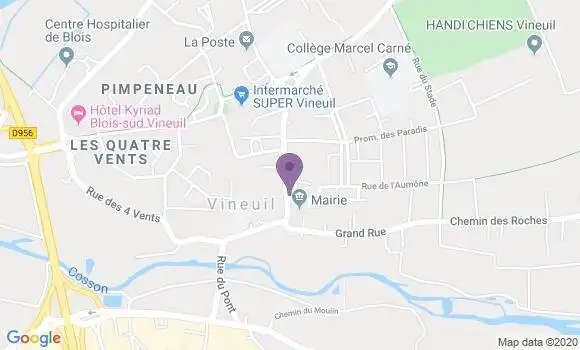 Localisation Crédit Agricole Agence de Vineuil